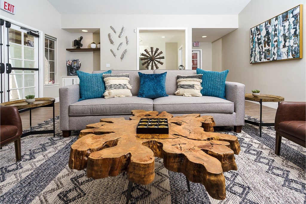 westlake canyon clubroom with stylish couch