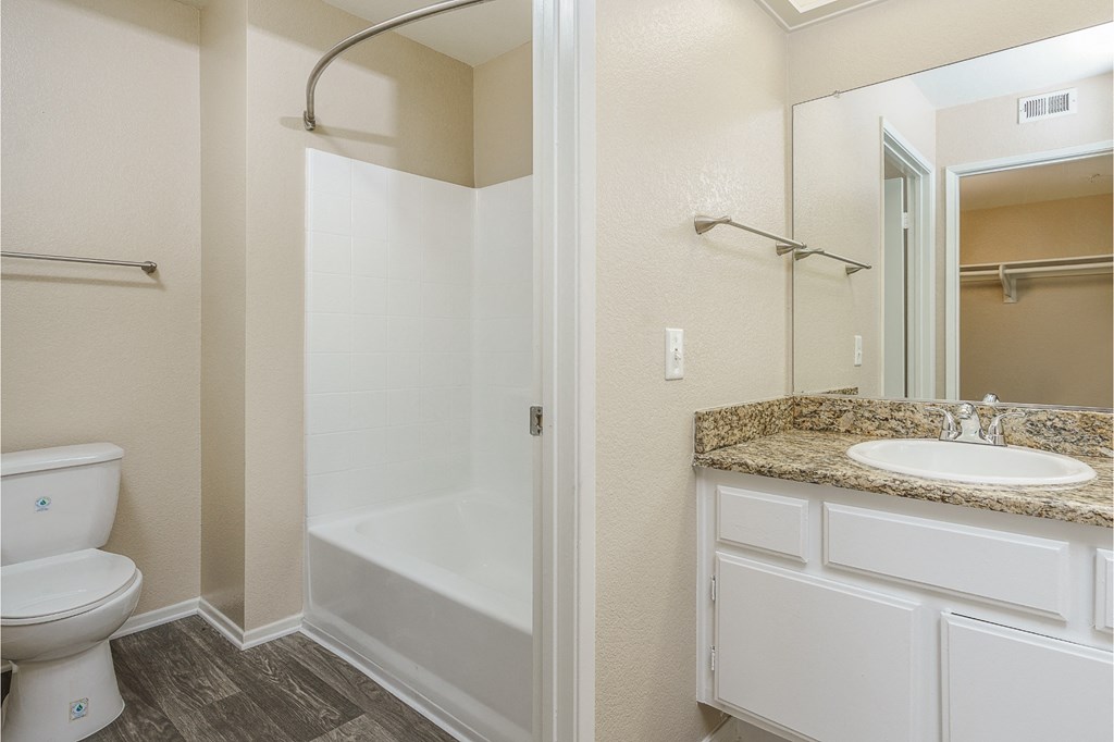 renovated bathroom with garden style tub