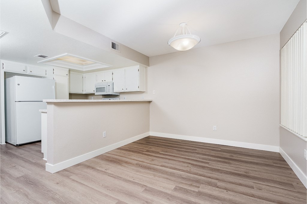 renovated floor plan with plank style flooring