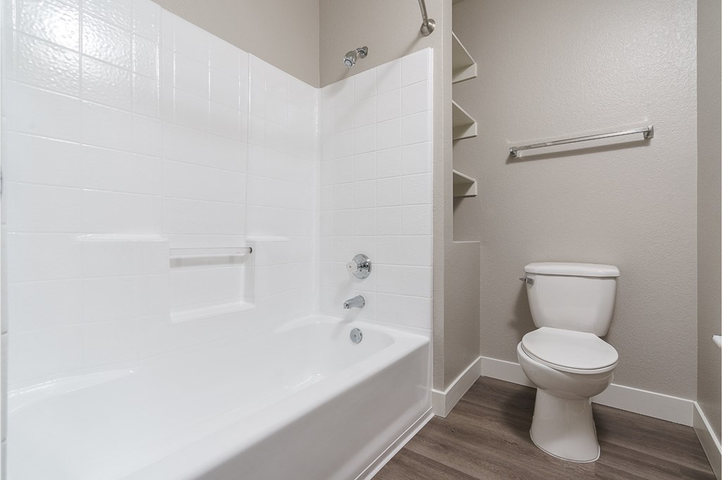 renovated bathroom with garden style tub