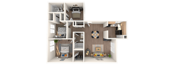 Willow Floor Plan at Verandas Apartments, West Covina, CA