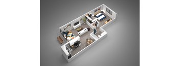 1B - 1 bed 1 bath - 675 sqft