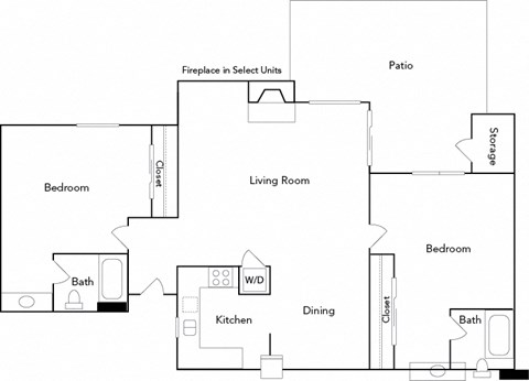The Juniper - 2 bed 2 bath - 990 sqft