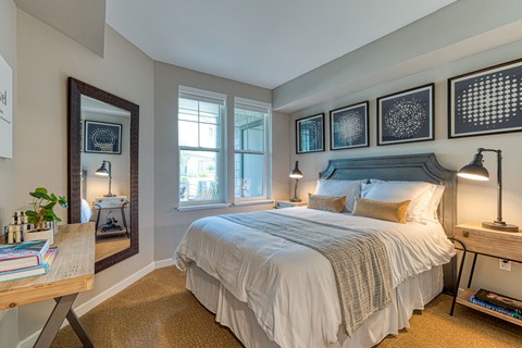 One Bedroom Apartments in Danville CA - Alexan Downtown Danville - Bedroom with Plush Carpeting