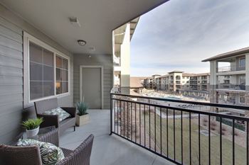 Private balcony and patio at Terracina, Broomfield, 80020