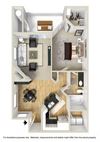 cortez one bedroom one bath floor plan