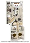 hermosa three bedroom two bath floor plan