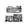 TH2 – 2 Bedroom 2.5 Bath Floor Plan Layout – Unknown Square Footage