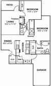 Garnier w/ Garage 2 Beds | 2 Baths | 1,095 Sq.Ft.