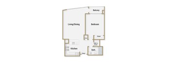 Golden Gate 3 floor plan at Towers at Rincon, San Francisco, 94105