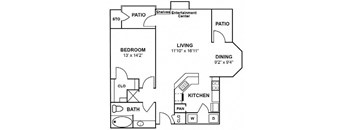 a floor plan of a home with two bedrooms and two bathrooms