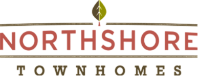 A sign that says Northshore townhomes with a leaf on top.