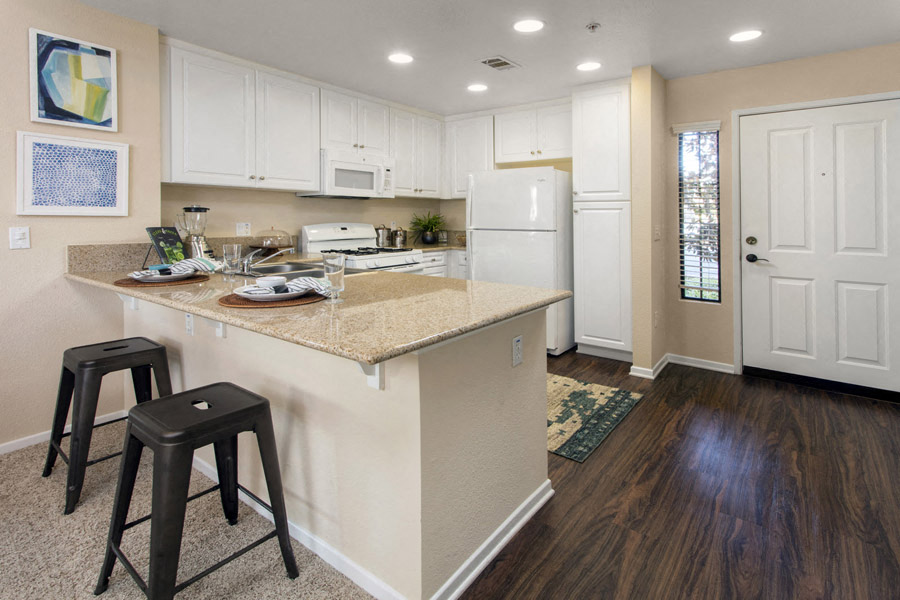 Kitchen with bar seating