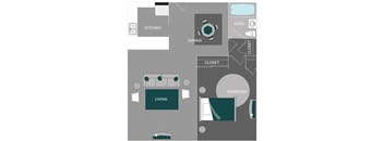 a floor plan of a house with a swimming pool