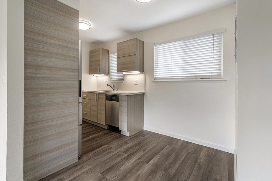 a kitchen in a 555 waverly unit