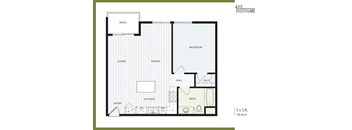 1 Bedroom Floor Plan at 422 South Lake, Los Angeles, 90057  