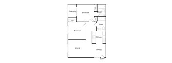 B20D Floor Plan at Plaza Lafayette, Los Angeles, CA  