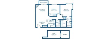 Bismark With Loft Floor Plan at Norwalk Metropointe, California, 90650