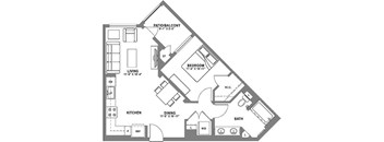 A1 Loft Floor Plan at Baker Block, Costa Mesa, CA, 92626