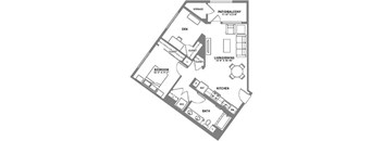 A2 Loft Floor Plan at Baker Block, Costa Mesa, California