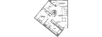 A4 Loft Floor Plan at Baker Block, Costa Mesa, CA, 92626