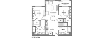 B2 Loft Floor Plan at Baker Block, Costa Mesa, CA