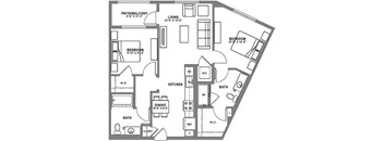 B4 Floor Plan at Baker Block, Costa Mesa