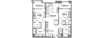 B5 Floor Plan at Baker Block, Costa Mesa