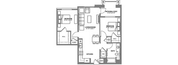 B6 Floor Plan at Baker Block, Costa Mesa, California