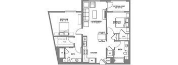 B7 Floor Plan at Baker Block, Costa Mesa, CA