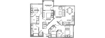 C1 Floor Plan at Baker Block, Costa Mesa