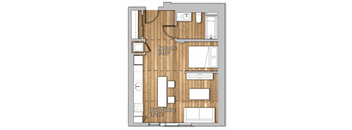 Studio 1 bath A at Wilshire Valencia Apartment, Los Angeles