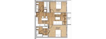 2 bed 2 bath C at Wilshire Valencia Apartment, Los Angeles