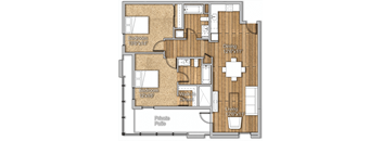 2 bed 2 bath H at Wilshire Valencia Apartment, Los Angeles, 90017