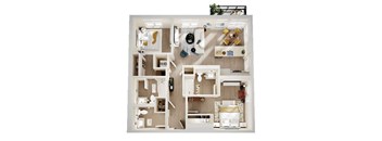 2 bed 2 bath B at Skyview Sunset Apartments, Los Angeles, CA, 90046