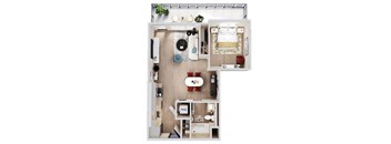 1 bed 1 bath D at Skyview Sunset Apartments, Los Angeles 90046