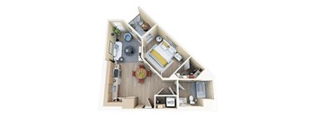 1 bed 1 bath A at Skyview Sunset Apartments, California, 90046