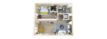 1 bed 1 bath B at Skyview Sunset Apartments, Los Angeles, CA, 90046