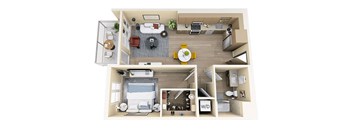 1 bed 1 bath C at Skyview Sunset Apartments, Los Angeles, CA