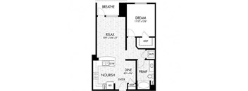 A black and white image of a house floor plan with rooms labeled.