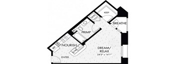 A diagram of a house with labeled rooms such as "PRIVATE" and "DREAM/RELAX".