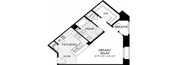 A black and white drawing of a house with labeled rooms.