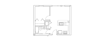 1 bedroom 1 bath A at Eastlake 2851 Apartments, Washington