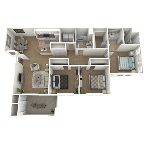 Scripps floor plan image - 3 bed 2 bath - 1336 sqft