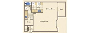 Merlot Studio 1 Bath 500 Square Feet