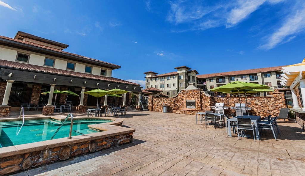 resident pool with bbq patio area