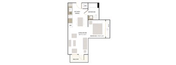 A1.1 floor plan - studio 1 bath at The Union Flats, Union City, CA