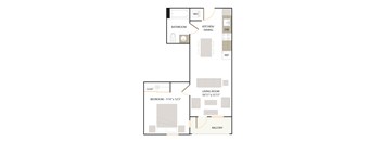 B1.1 floor plan - 1 bed 1 bath at The Union Flats, Union City