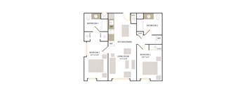 C1 floor plan - 2 bed 2 bath at The Union Flats, California, 94587