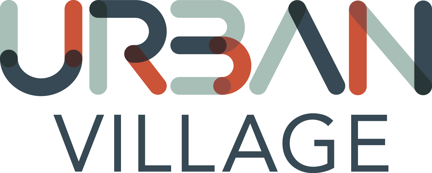 The image displays the words "URBAN VILLAGE" in stylized text.